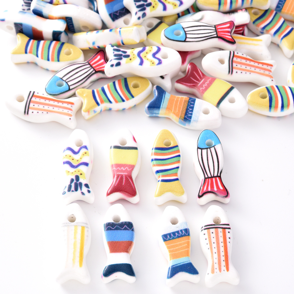 3pcs Random Mixed Ceramic Decorative Beads for Fashion Jewelry